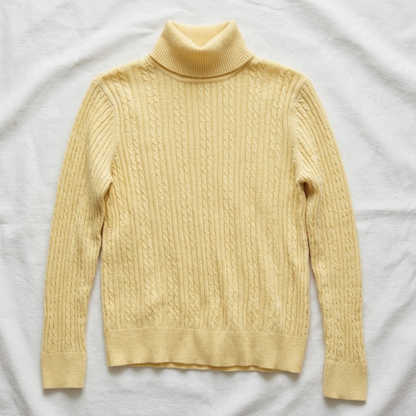 Croft & Barrow Yellow Cable Knit Sweater Womens Medium