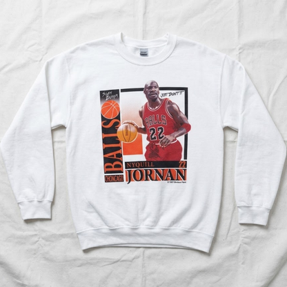 Gildan Michael Jornan Gag Joke White Graphic Sweatshirt Womens Small