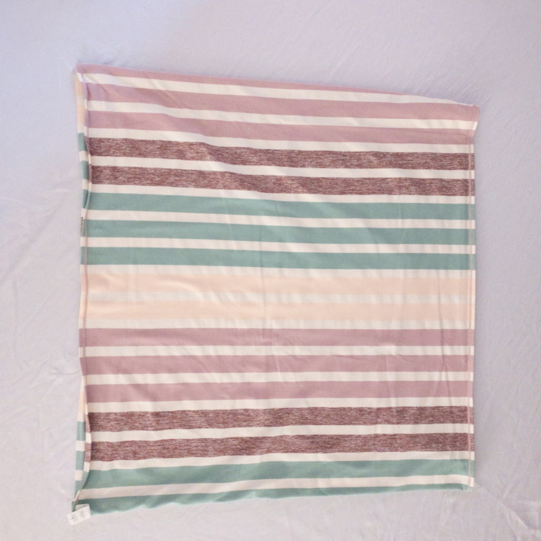 Lululemon White Pink Green Striped Neckwarmer Womens One Size Fits All