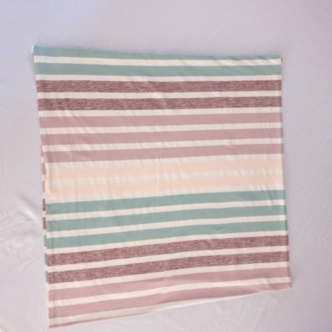 Lululemon White Pink Green Striped Neckwarmer Womens One Size Fits All