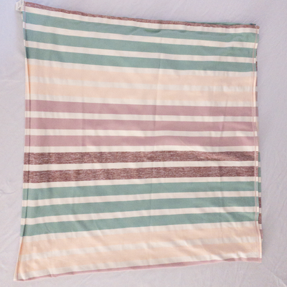 Lululemon White Pink Green Striped Neckwarmer Womens One Size Fits All