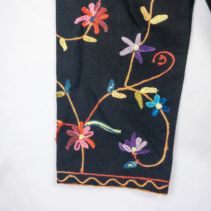 BFA Classics Black Embroidered Flower Jacket Womens Medium