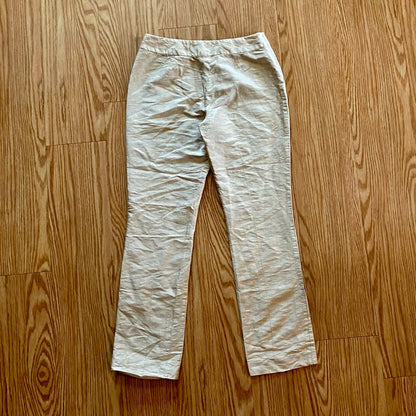 Hugo Buscati Designer Slim Neutral Tan Silk Dress Pants Womens 6