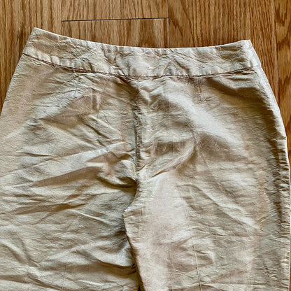 Hugo Buscati Designer Slim Neutral Tan Silk Dress Pants Womens 6
