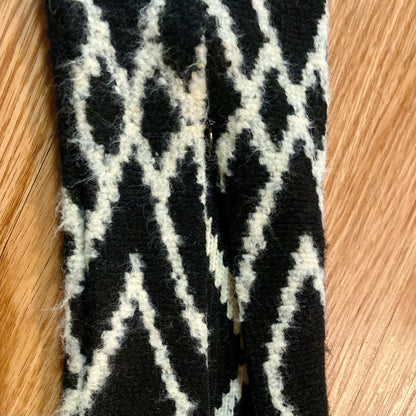 Tucker Black White Diamond Stripe Mini Sweater Dress Womens Small