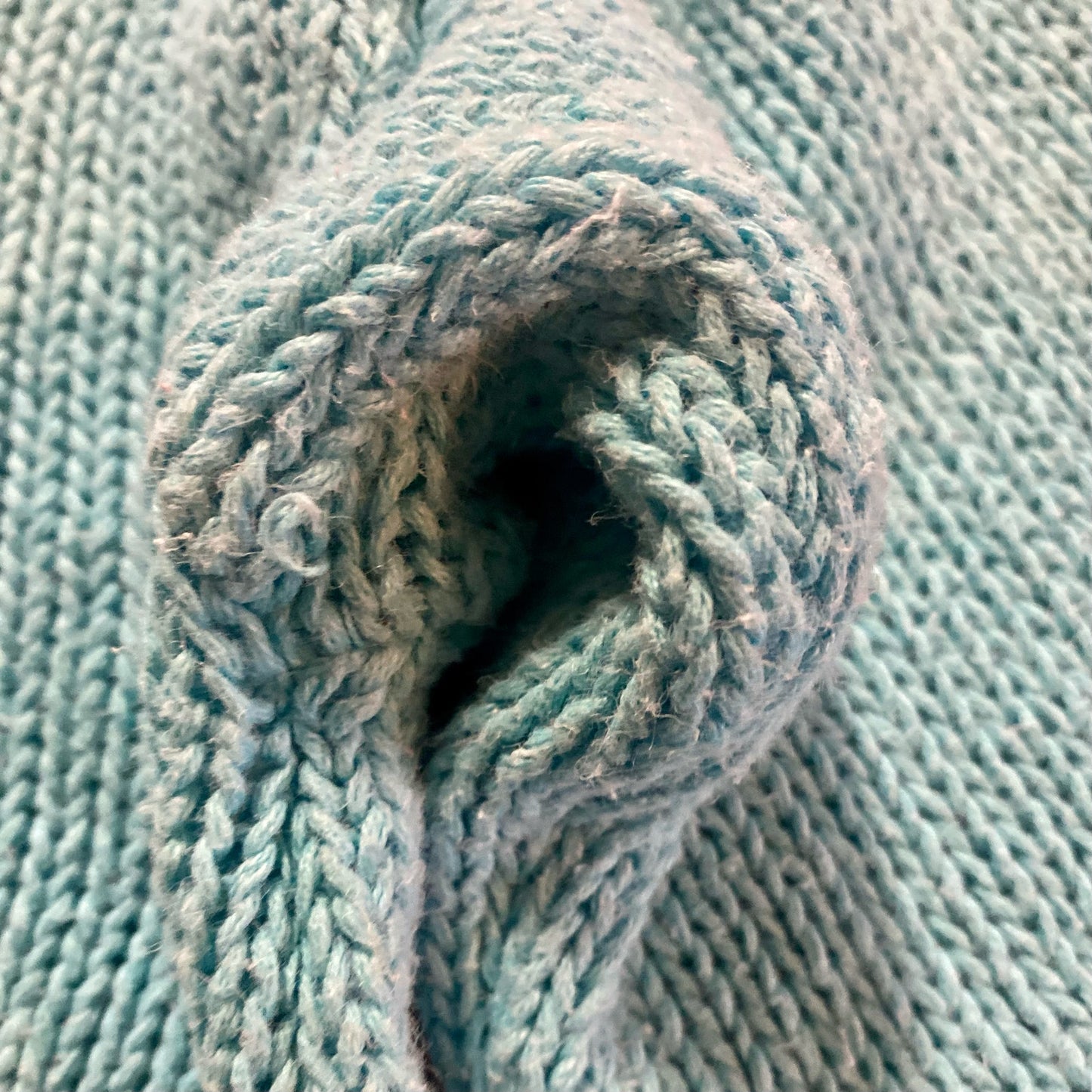 Harbor Lights Vintage Blue Ribbed Ramie Knit Sweater Womens Small