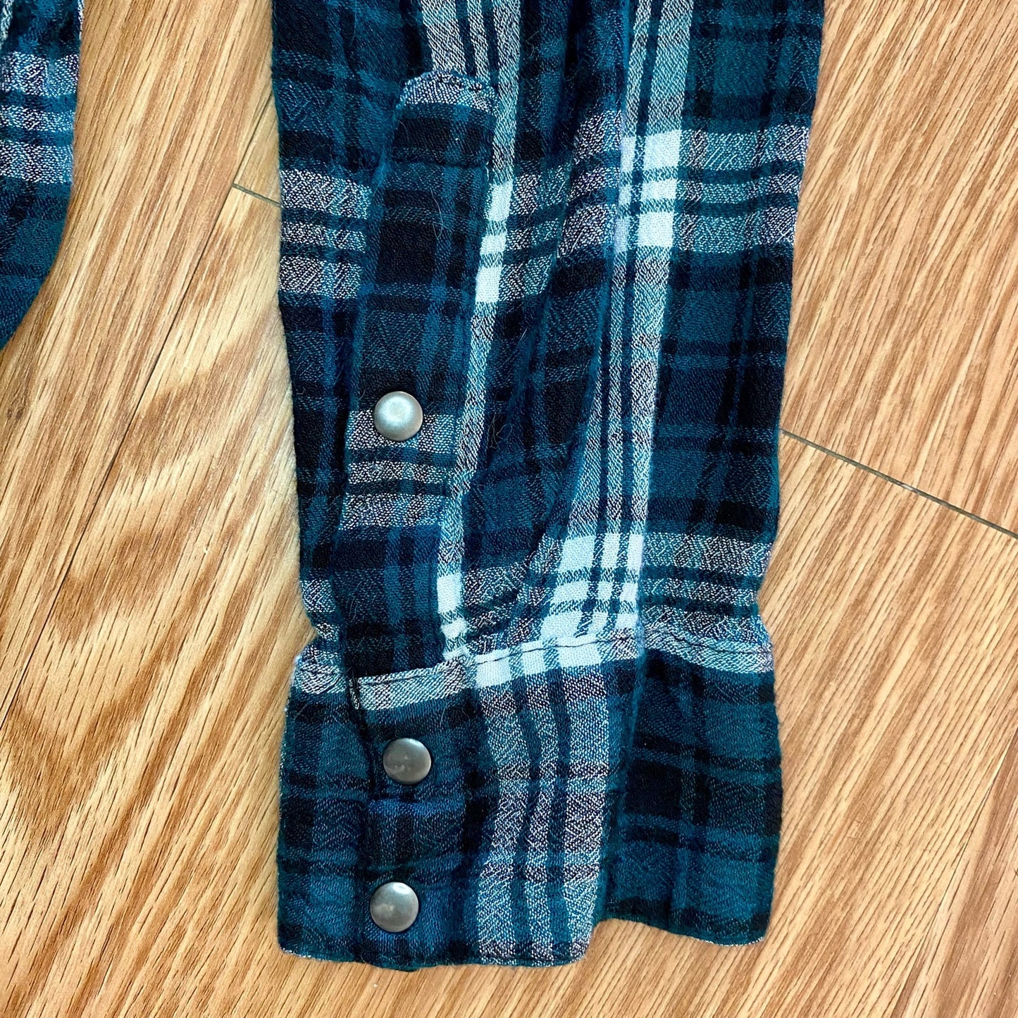 Forever 21 Teal Green Plaid Button-up Shirt Womens Large