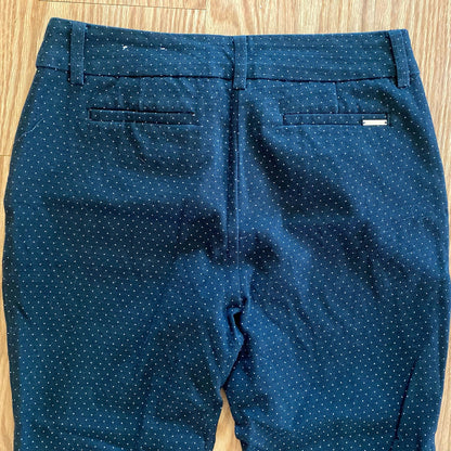 Anne Klein Slim Black White Polka Dot Chino Ankle Pants Womens 4