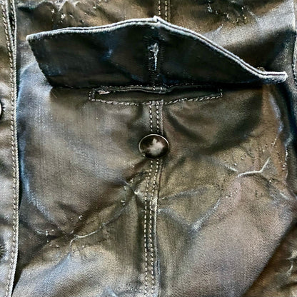 Aventures des Toiles Distressed Blue Denim Jacket Womens 38 Medium