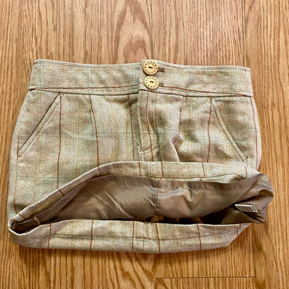 Fossil Tan Plaid Wool Blend Tweed Mini Skirt Womens 4