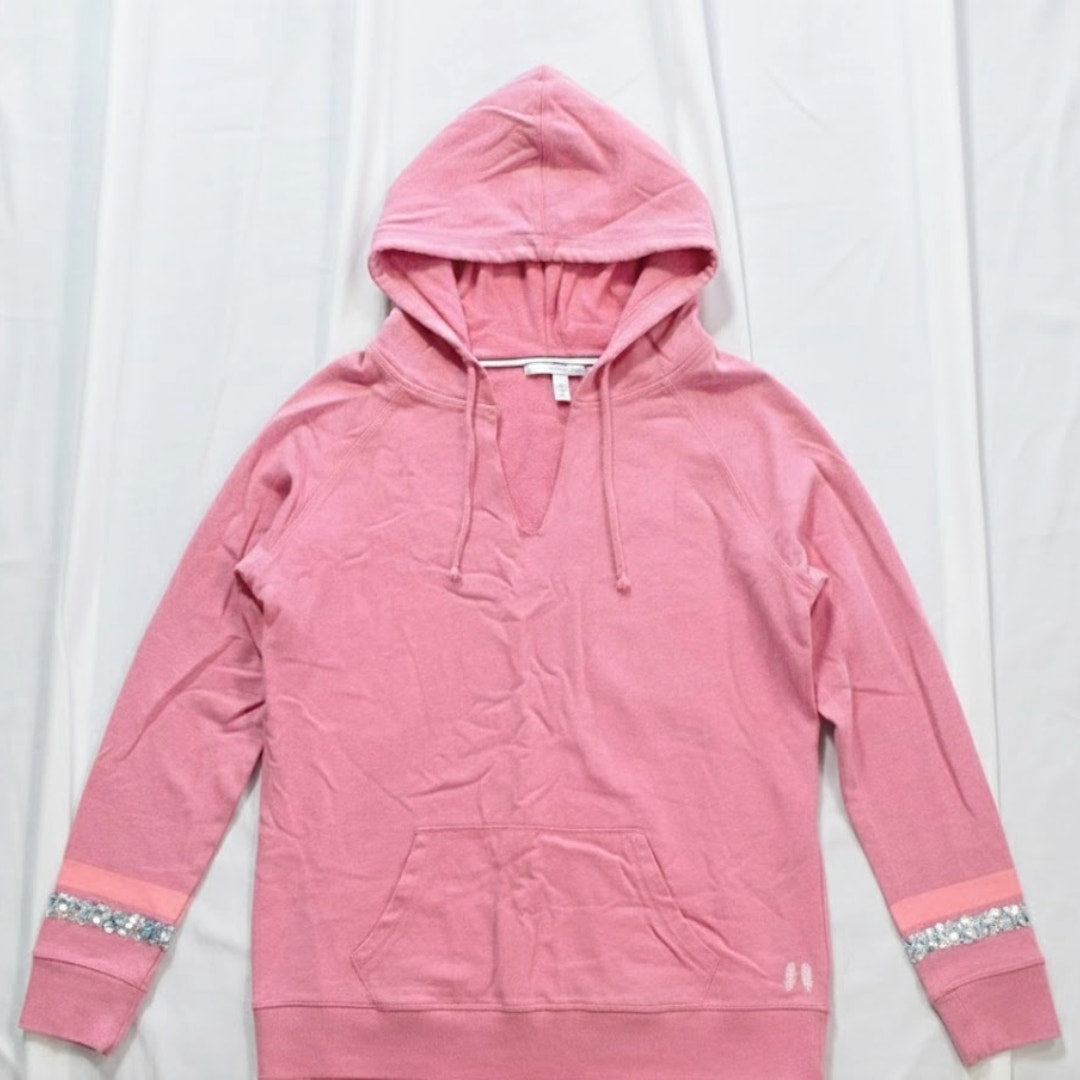 Victoria’s Secret Vintage Y2K Pink Sequin LOVE Hoodie Womens Small