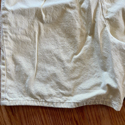 Chic Vintage 90s Yellow White Striped Long Baggy Shorts Womens 12