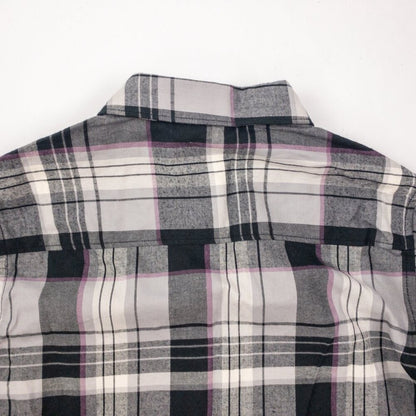 The North Face Berkeley Gray Plaid Organic Cotton Flannel Shirt Womens Medium