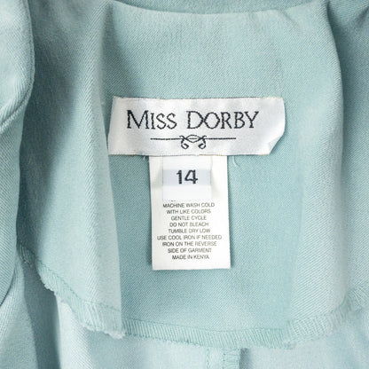 Miss Dorby Pastel Blue Faux Suede Jacket & Tank Set Womens 8 Medium