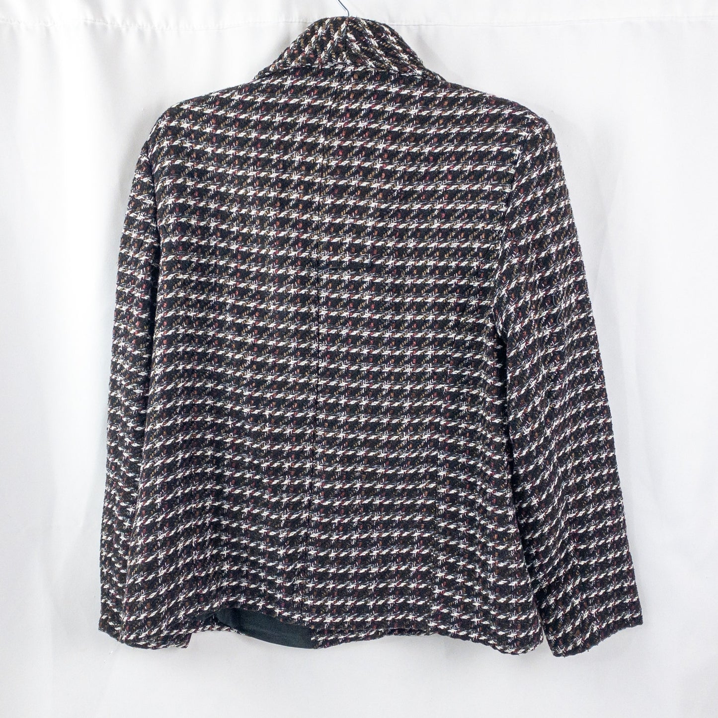 Coldwater Creek Black Metallic Silver Tweed Jacket Coat Womens 16 XLarge