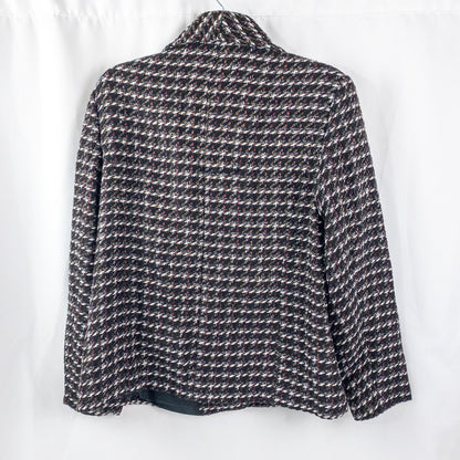 Coldwater Creek Black Metallic Silver Tweed Jacket Coat Womens 16 XLarge