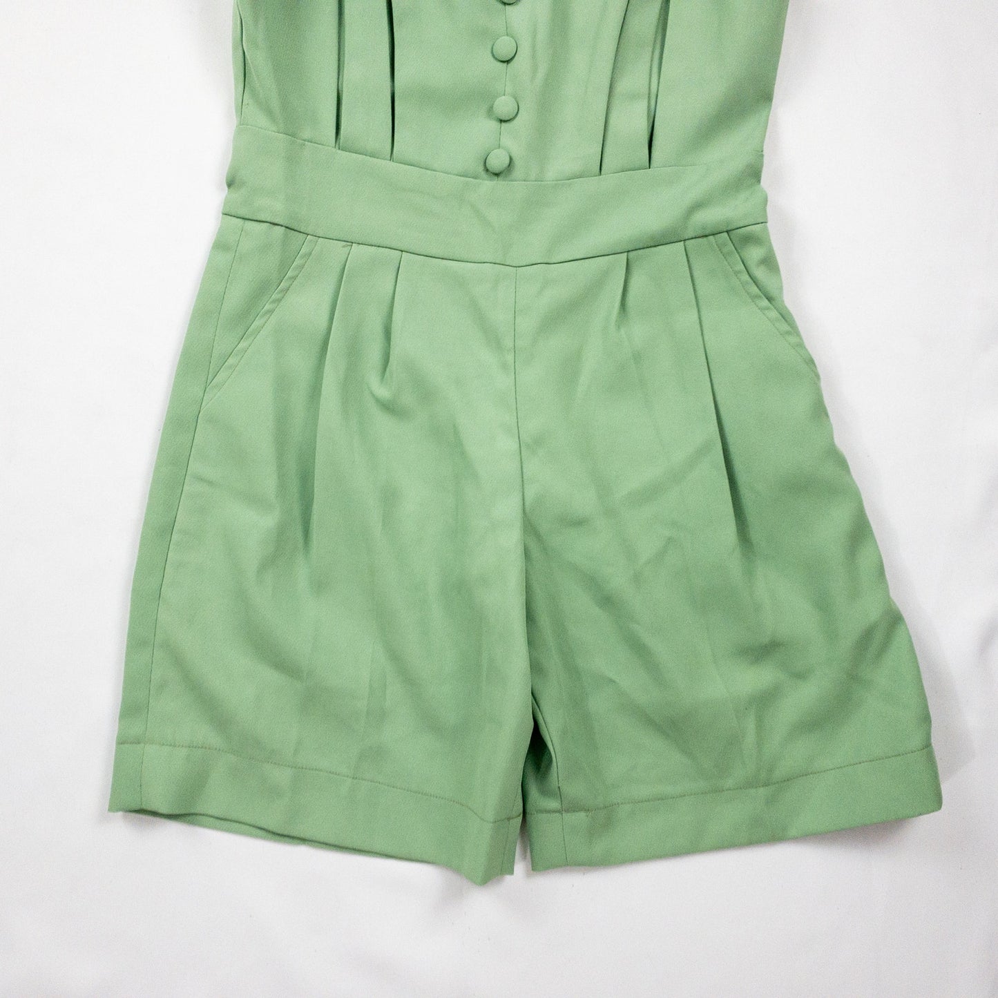 Vintage Pastel Green Classy Romper Playsuit Womens XSmall