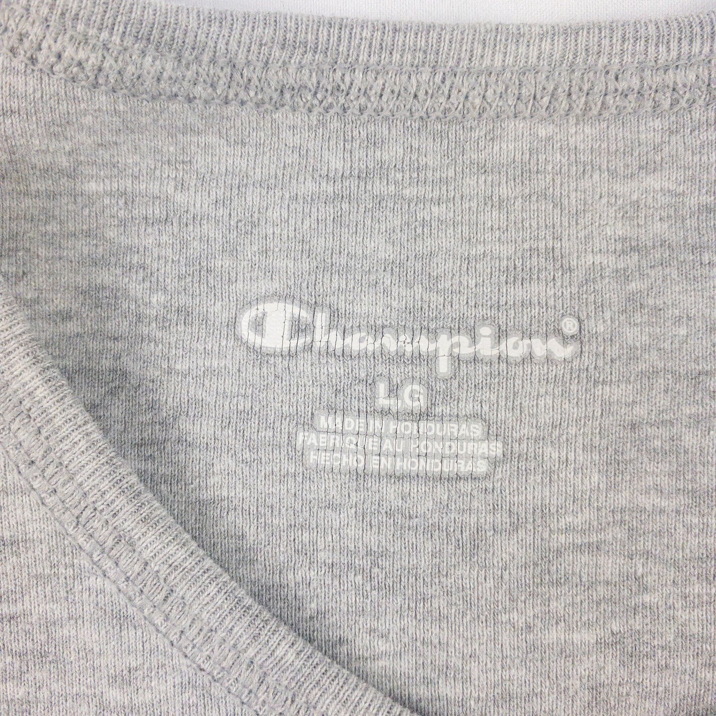 Champion Heather Gray V Neck Slim Tee Shirt Womens Large