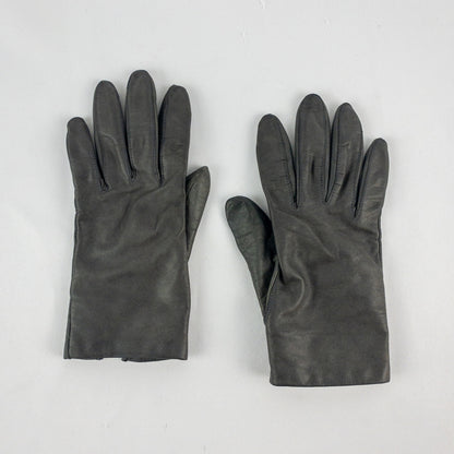 Fownes Vintage Dark Gray Leather Gloves Womens Medium 7
