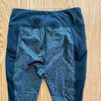 Athletic Works Black Gray Colorblock Leggings Gym Pants Womens Medium
