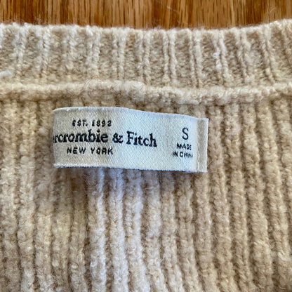 Abercrombie & Fitch Wool Tan Scoop Neck Sweater Top Womens Small