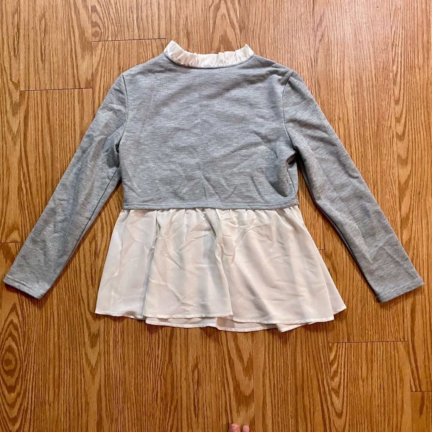 Gray Layered Pullover Sweater Top Womens Medium