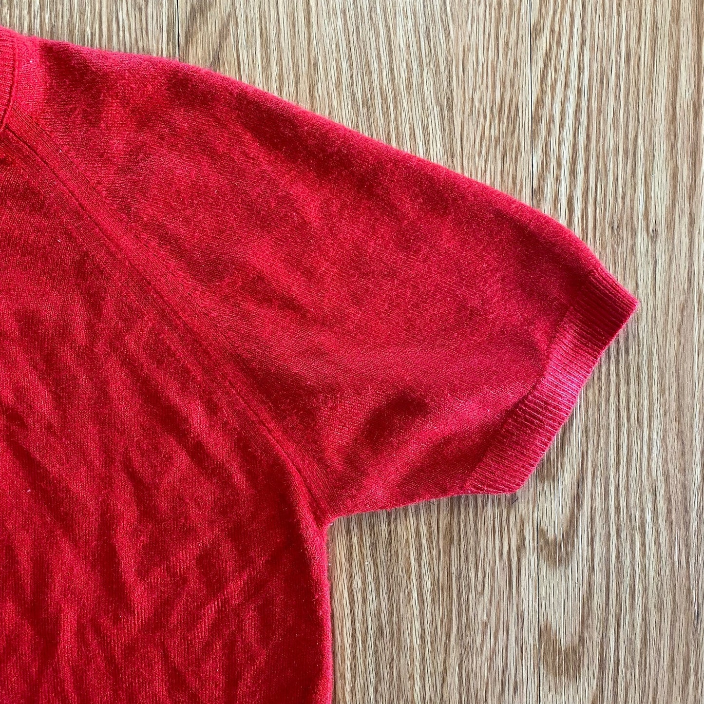 Designers Originals Vintage Red Short Sleeve Luxelon Sweater Womens Large