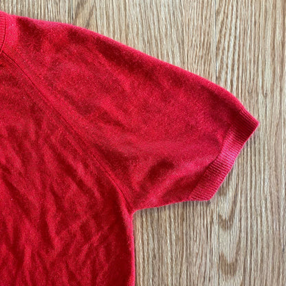Designers Originals Vintage Red Short Sleeve Luxelon Sweater Womens Large