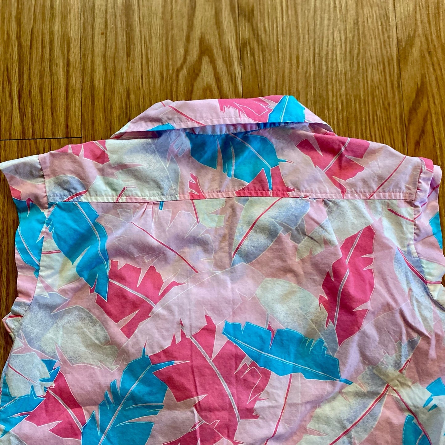 Hilo Hattie Vintage Pink Floral Cap Sleeve Hawaiian Shirt Womens Medium