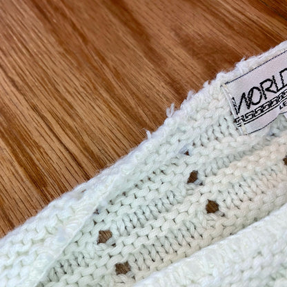 Worlds Apart White Minimalist Knit Sweater Womens Small