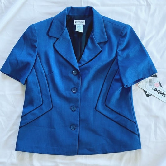 Perceptions Vintage Blue Short Blazer Jacket Womens 14 Large