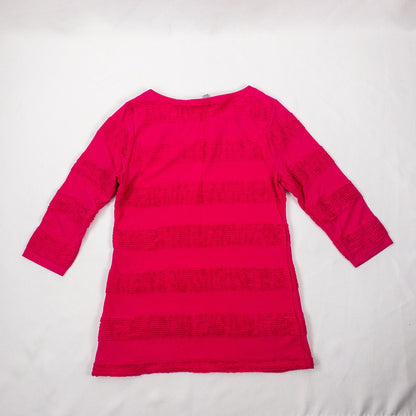 Joseph A Pink Ruffle Maximalist Blouse Top Womens Small