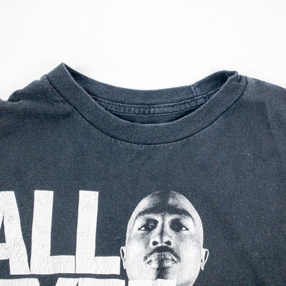2PAC Tupac Distressed Black Band Concert Tee Shirt Womens Small Mens XSmall