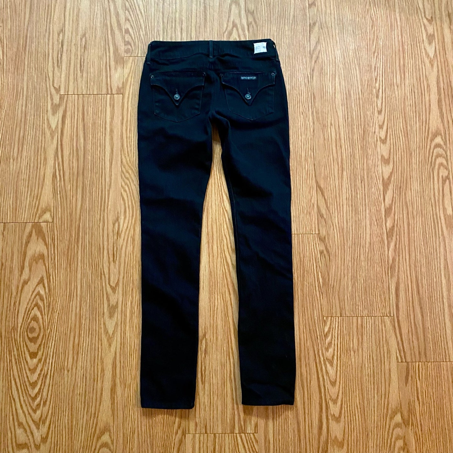 Hudson Collin Flap Skinny Jeans Black Mid Rise Womens 25