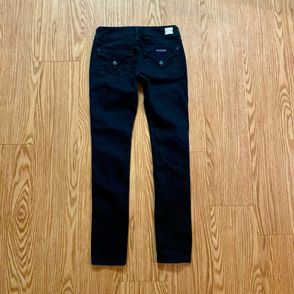 Hudson Collin Flap Skinny Jeans Black Mid Rise Womens 25