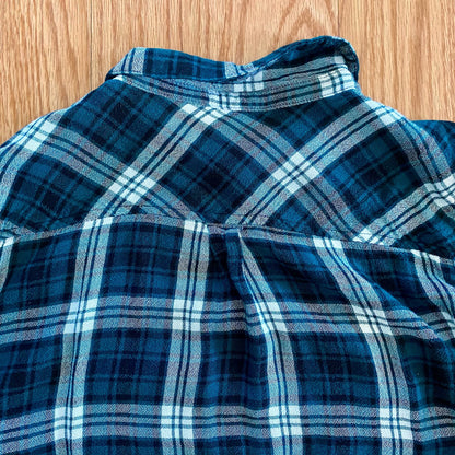Forever 21 Teal Green Plaid Button-up Shirt Womens Large