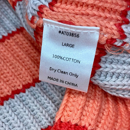 Lumiere Orange Striped Slouchy Knit Sweater Womens Large