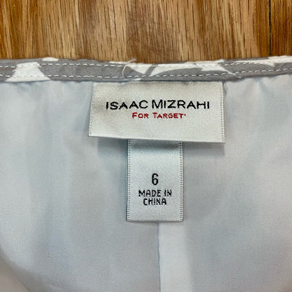 Isaac Mizrahi Target Gray Floral Pleated Midi Dress Womens 6 Small