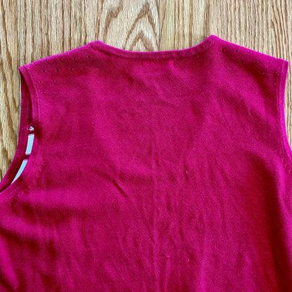 Vintage Green Lamb Y2K Pink & White Sleeveless Tank Top Womens 8 Medium