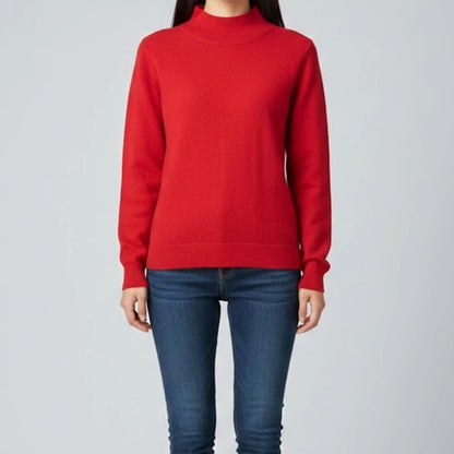 Pendleton Red Mock Neck Cotton Sweater Womens Small Petite