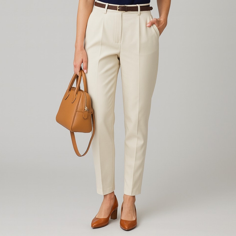 BFA Classics Ivory Cream Straight Leg Dress Pants Womens 10