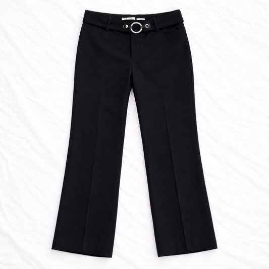 Michael Kors Gramercy Black Belted Trousers Pants Womens 8