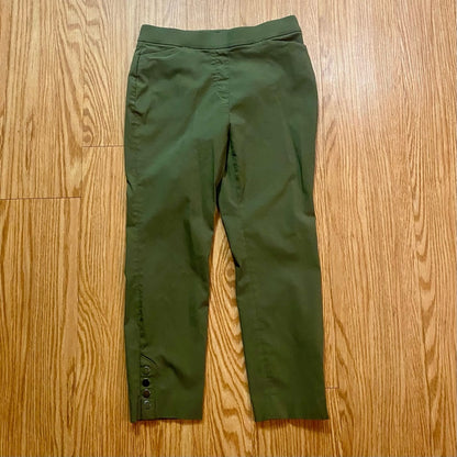 Liz Claiborne Career Green Cropped Button Pants Trousers Womens 4