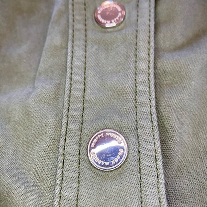 White House Black Market Olive Green Cotton Moto Jacket Womens 0