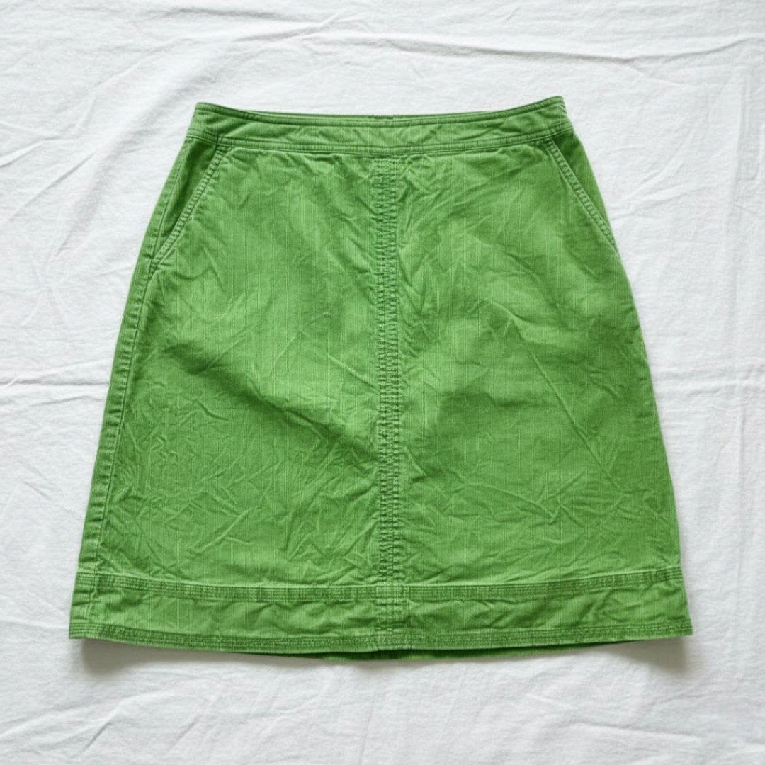 Boden Preppy Green Corduroy Mini Skirt Womens 8 Regular