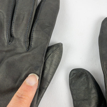 Fownes Vintage Dark Gray Leather Gloves Womens Medium 7