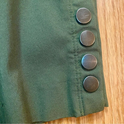 Liz Claiborne Career Green Cropped Button Pants Trousers Womens 4