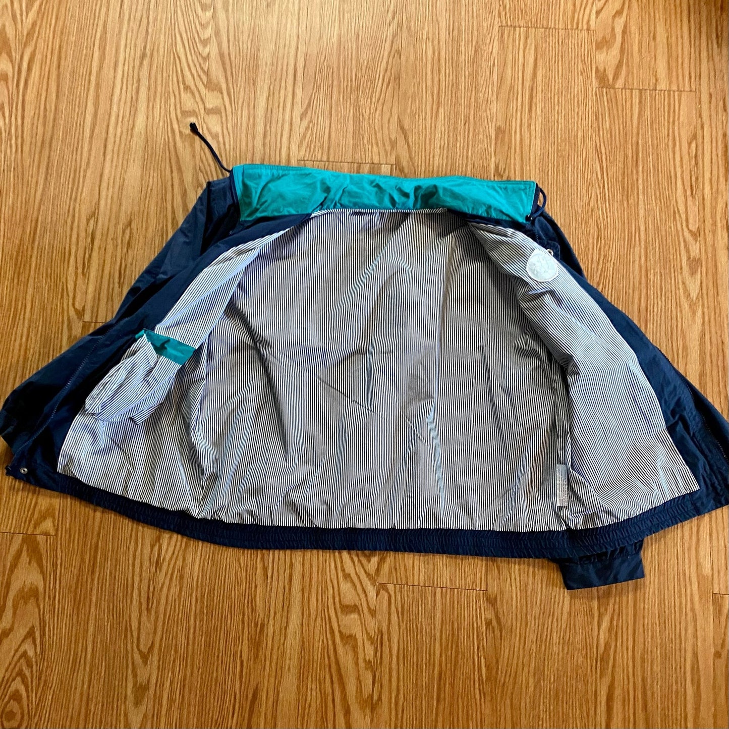 Castaways Vintage Blue Nautical Stripe Windbreaker Jacket Unisex Mens XLarge