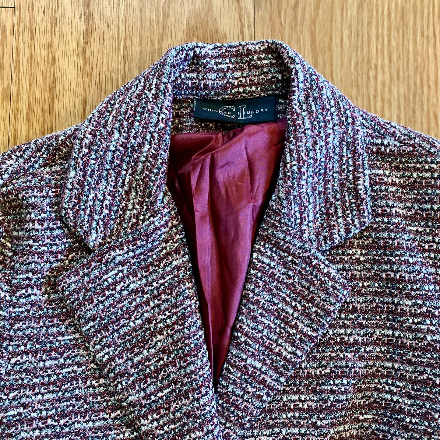 Chinese Laundry Vintage Pink Striped Knit Blazer Womens XXSmall
