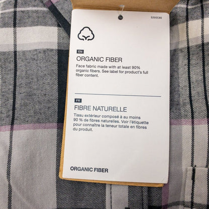 The North Face Berkeley Gray Plaid Organic Cotton Flannel Shirt Womens Medium